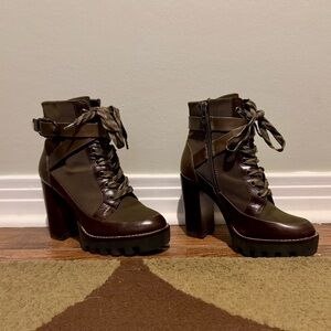 Antonio Melani Combat Boots with Heel. Size 5.5.